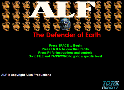 ALF: The Defender of Earth - Title Screen