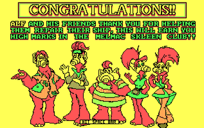 The victory screen from the DOS game &quot;ALF: The First Adventure&quot;